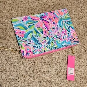 Lilly Pulitzer Pink Green Blue Floral Wristlet